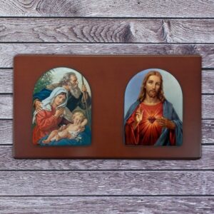 PACK RELIGIOSO SOBRE BASE DE MADERA