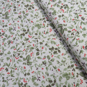 Tela de algodón Navidad flor acebo ancho 150 cm (1 Unidad = 25cm, 2 unidades = 50cm, 3 unidades = 75cm...)