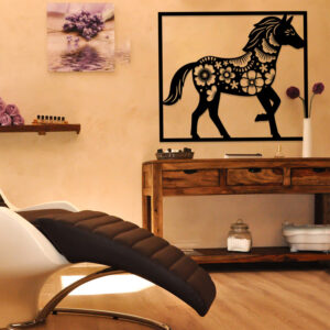 CUADRO CABALLO CON FLORES