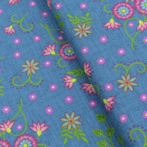 Tela de algodón Azul Flores (1 Unidad = 25cm, 2 unidades = 50cm, 3 unidades = 75cm...)