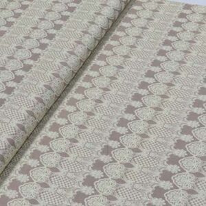 Tela de algodón color beige franjas estilo vintage (1 Unidad = 25cm, 2 unidades = 50cm, 3 unidades = 75cm...)