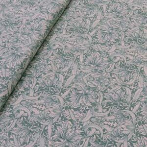 Tela de algodón flores vintage verde (1 Unidad = 25cm, 2 unidades = 50cm, 3 unidades = 75cm...)