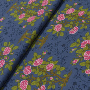 Tela de algodón azul flores (1 Unidad = 25cm, 2 unidades = 50cm, 3 unidades = 75cm...)