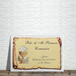 PLACA CERÁMICA DE COMUNIÓN MODELO PERGAMINO
