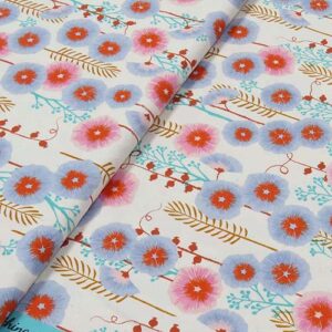 Tela de algodón 100% japones flores (1 Unidad = 25cm, 2 unidades = 50cm, 3 unidades = 75cm...)