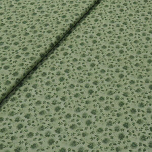 Tela de algodón 100% flores verde (1 Unidad = 25cm, 2 unidades = 50cm, 3 unidades = 75cm...)