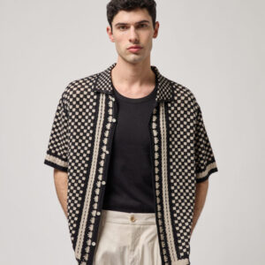 gianni lupo Camisa de punto con estampado en contraste ref328104