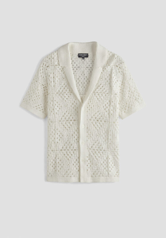 Jersey camisa Antony Morato Beachwear Collection relaxed fit crochet blanco ref416403