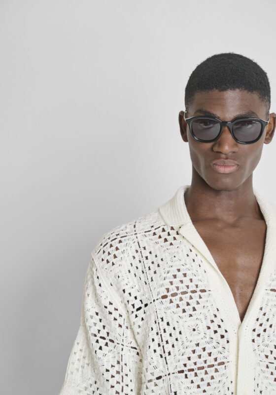 Jersey camisa Antony Morato Beachwear Collection relaxed fit crochet blanco ref416403 - Imagen 4