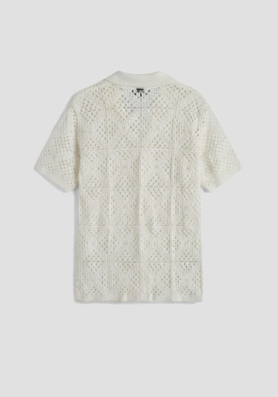 Jersey camisa Antony Morato Beachwear Collection relaxed fit crochet blanco ref416403 - Imagen 3