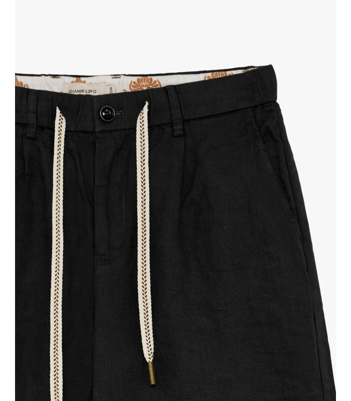 Bermuda Gianni Lupo de lino con cordón negro ref 252406 - Imagen 5