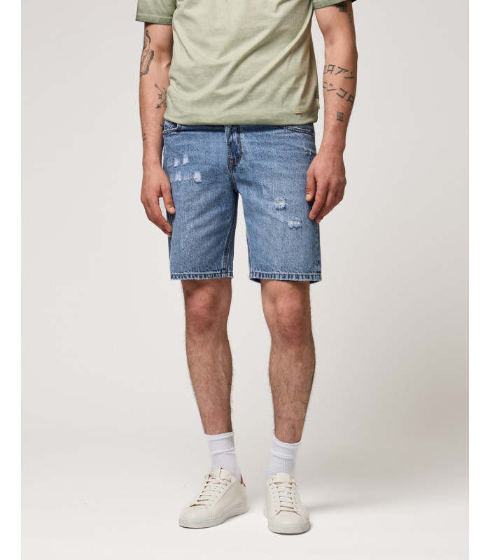 Bermuda vaquera Gianni Lupo regular fit con efecto desgastado ref252421