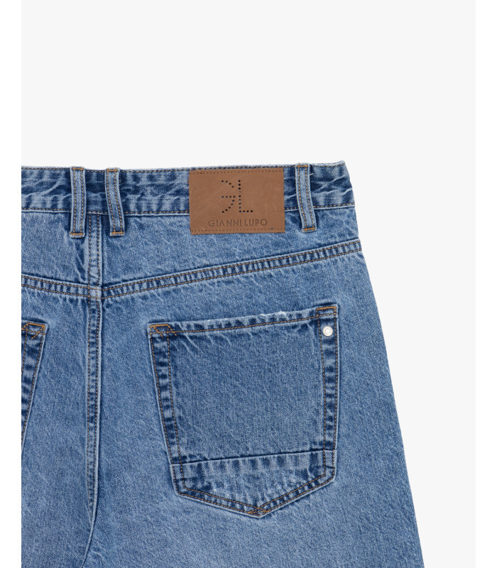 Bermuda vaquera Gianni Lupo regular fit con efecto desgastado ref252421 - Imagen 4