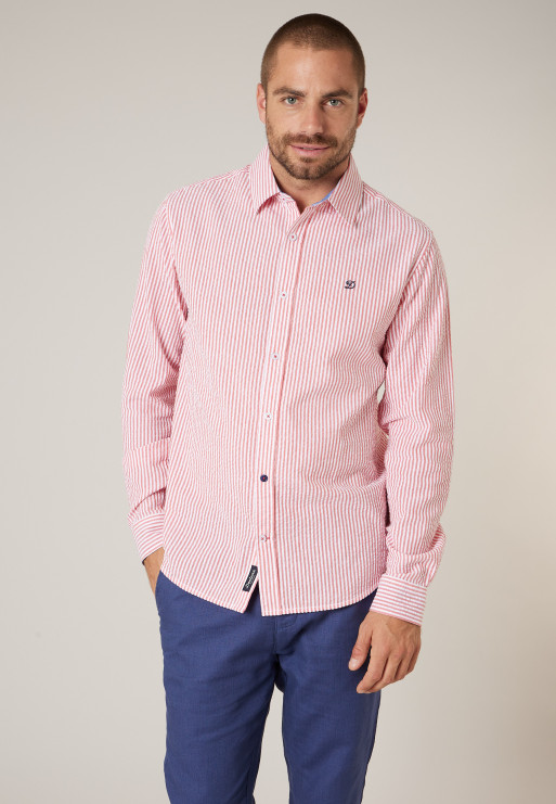 Deeluxe Camisa BALT de hombre en algodón seersucker a rayas ref 225205 - Imagen 4