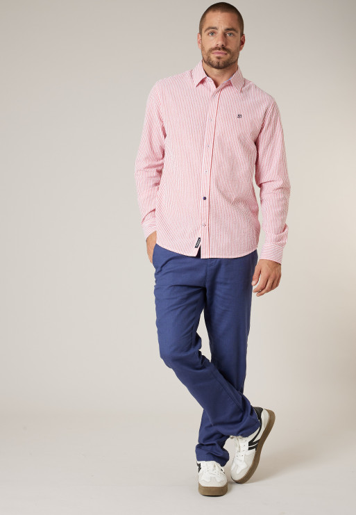 Deeluxe Camisa BALT de hombre en algodón seersucker a rayas ref 225205 - Imagen 3