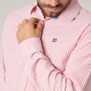 Deeluxe Camisa BALT de hombre en algodón seersucker a rayas ref 225205