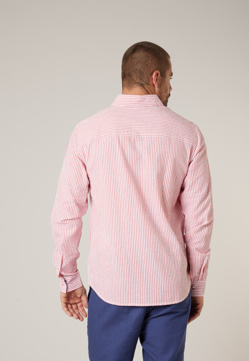 Deeluxe Camisa BALT de hombre en algodón seersucker a rayas ref 225205 - Imagen 5