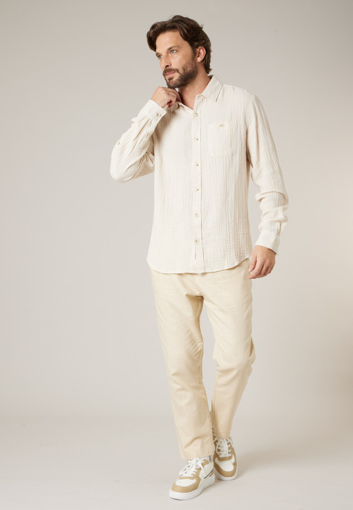Camisa de gasa de algodón de manga larga para hombre ref 225205 - Imagen 5