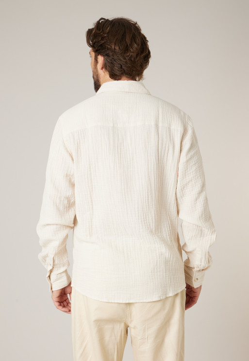 Camisa de gasa de algodón de manga larga para hombre ref 225205 - Imagen 3