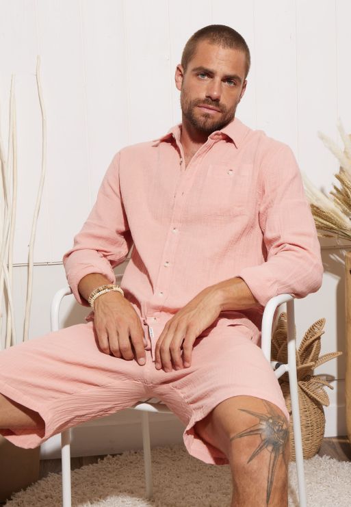 Camisa manga larga en gasa de algodón DEELUXE ref 225205