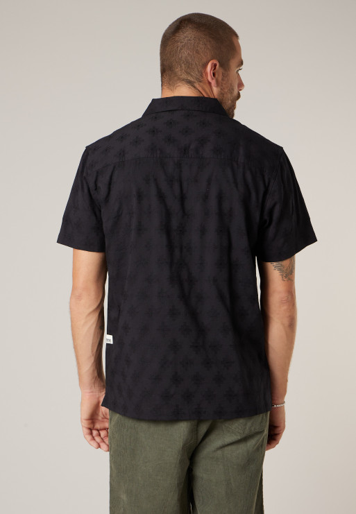 Camisa de manga corta para hombre con discreto patrón jacquard ref201920 - Imagen 3