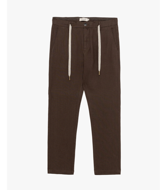 Pantalón Gianni Lupo de lino marrón con cordón ref 315501 - Imagen 5
