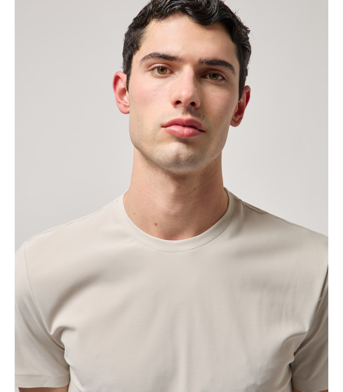 Camiseta Gianni Lupo Athleisure Super Stretch beige REF12217 - Imagen 4