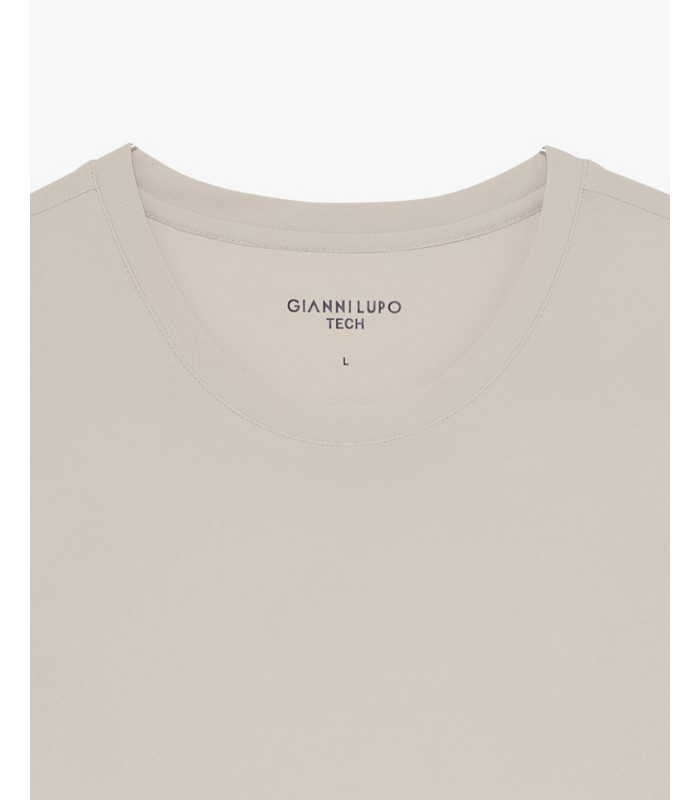 Camiseta Gianni Lupo Athleisure Super Stretch beige REF12217 - Imagen 7