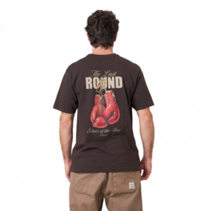 Camiseta ancha estampada con guantes de boxeo en la espalda 112901