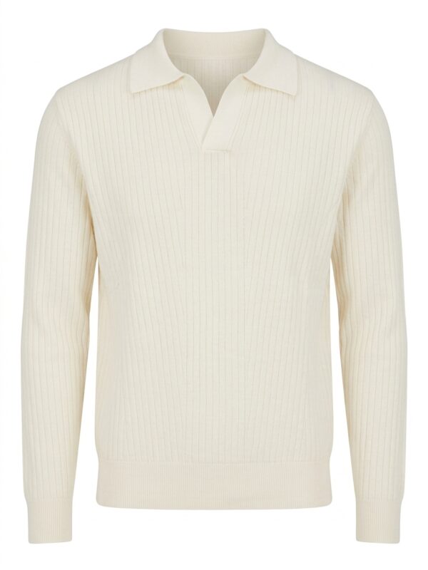 Jersey Punto Acanalado Cuello Polo Masculino - Dark&Fish 251121