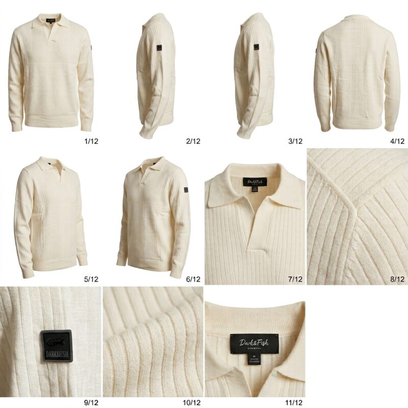 Jersey Punto Acanalado Cuello Polo Masculino - Dark&Fish 251121 - Imagen 4