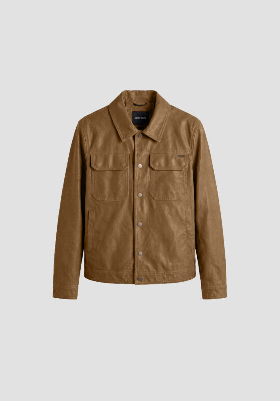 Antony Morato Abrigo camel slim fit en piel sintética 869518
