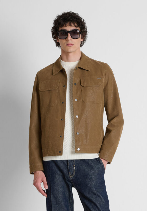 Antony Morato Abrigo camel slim fit en piel sintética 869518 - Imagen 3