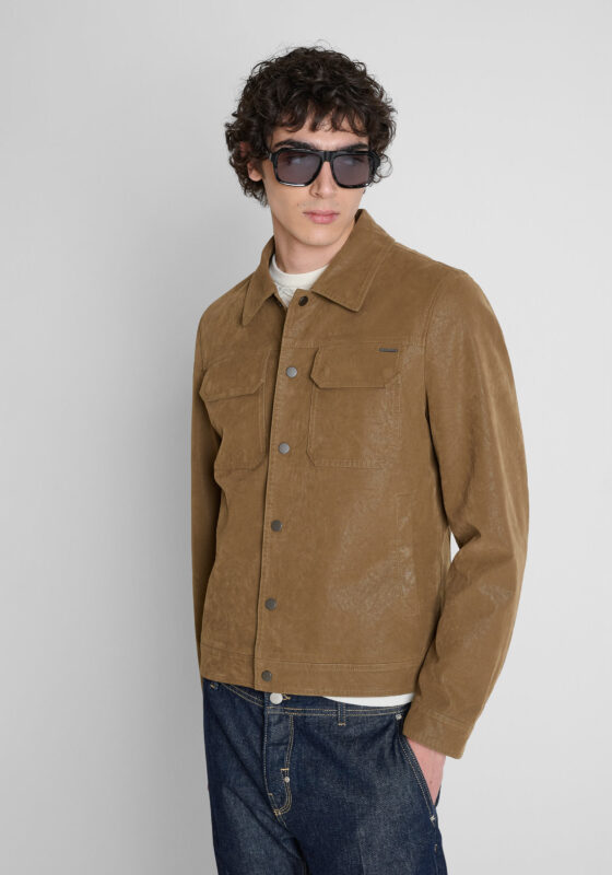 Antony Morato Abrigo camel slim fit en piel sintética 869518 - Imagen 5