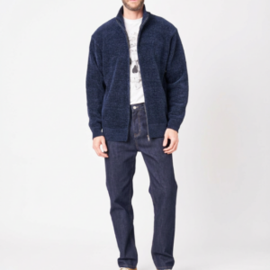 Chaqueta de Punto azul marino Chenilla Deeluxe Hombre 210101