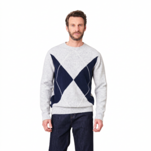 Jersey Deeluxe Hombre Punto Suave con Diseño de Diamantes Gris 252416