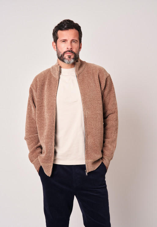 Chaqueta color beige de Punto Chenilla Deeluxe Hombre 210101 - Imagen 6