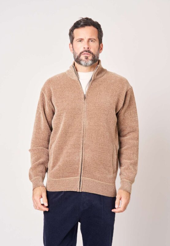 Chaqueta color beige de Punto Chenilla Deeluxe Hombre 210101 - Imagen 5