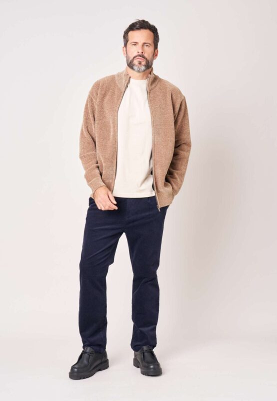 Chaqueta color beige de Punto Chenilla Deeluxe Hombre 210101 - Imagen 2
