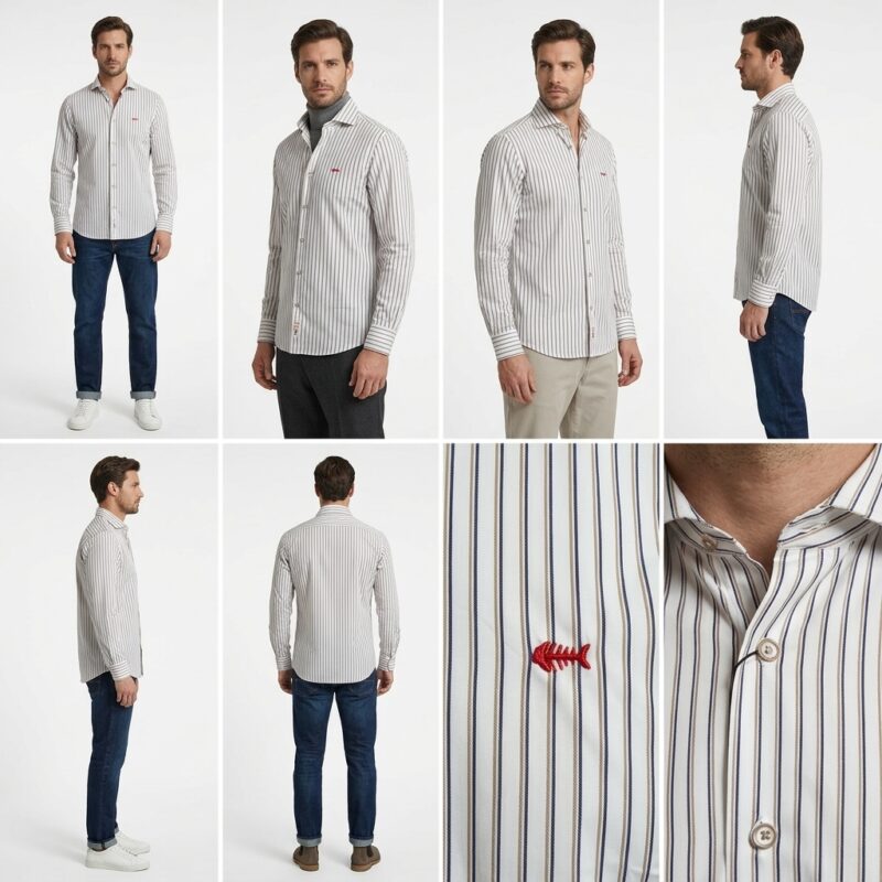 Camisa Técnica Dark&Fish Hombre Rayas Bicolor Comfort Stretch - 276331 - Imagen 2