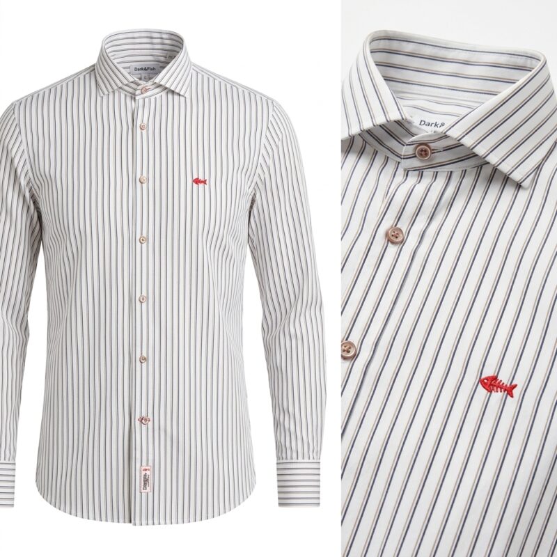 Camisa Técnica Dark&Fish Hombre Rayas Bicolor Comfort Stretch - 276331