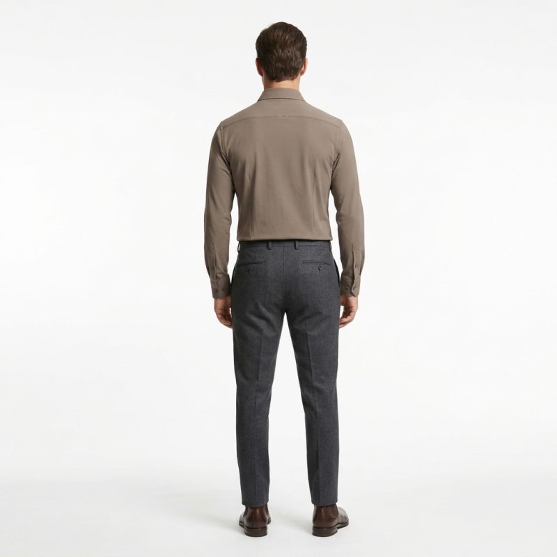 Camisa Café Hombre Dark&Fish Slim Fit | 80% Modal 20% Espandex 276308 - Imagen 4