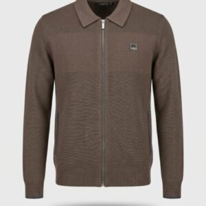 Chaqueta de Punto con Cremallera y Cuello Polo – Dark&Fish 301610