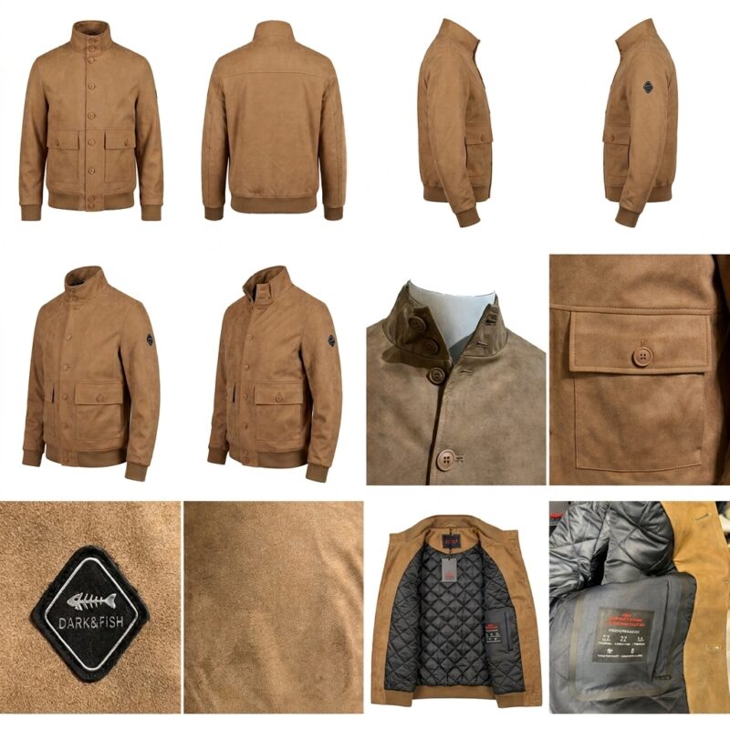 Chaqueta Dark&Fish Hombre Efecto Ante Camel Performance 554020 - Imagen 4