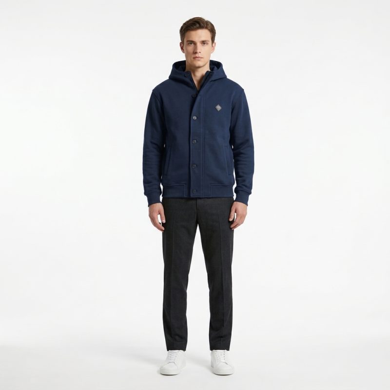 Cazadora de Felpa con Capucha Dark&Fish Hombre Navy 276314