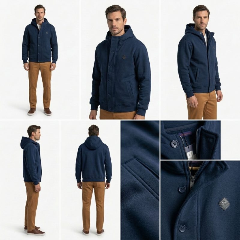 Cazadora de Felpa con Capucha Dark&Fish Hombre Navy 276314 - Imagen 2