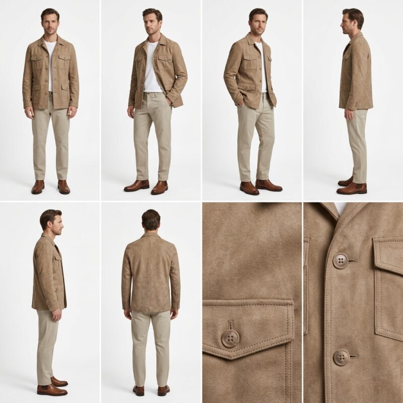Chaqueta Dark&Fish Performance Hombre Camel Efecto Ante 629720 - Imagen 3