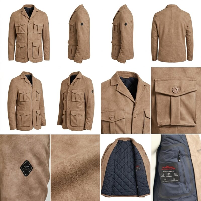 Chaqueta Dark&Fish Performance Hombre Camel Efecto Ante 629720 - Imagen 5
