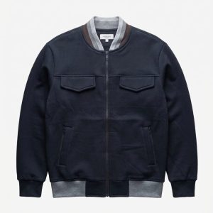 Chaqueta Bomber Dark&Fish en felpa Hombre Azul Marino 276313