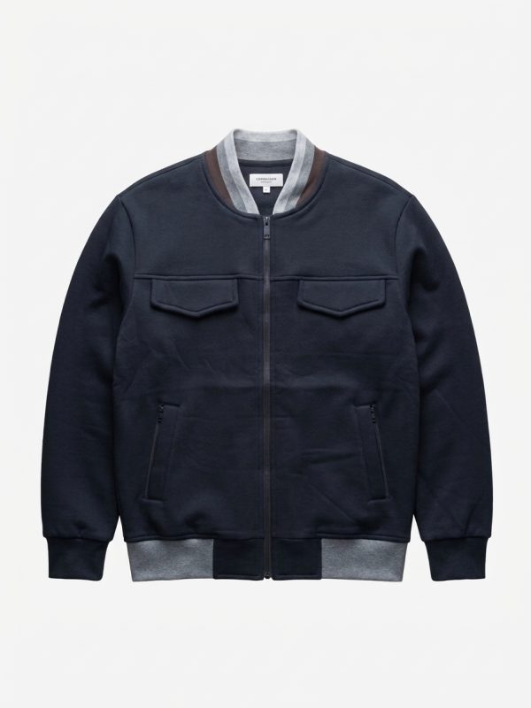 Chaqueta Bomber Dark&Fish en felpa Hombre Azul Marino 276313